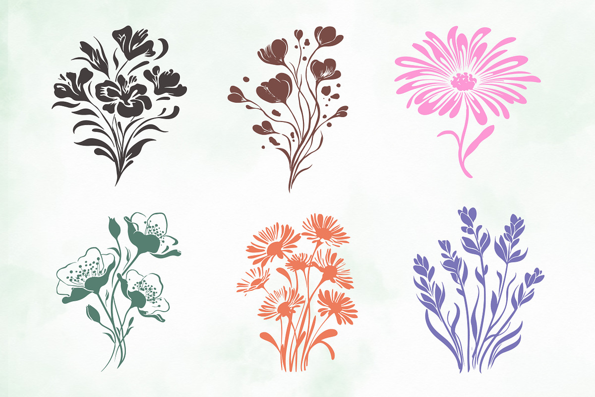 Minimalist Flower Silhouette PNG, a Decorative Illustration by Creative Art (Photo 4 of 4)