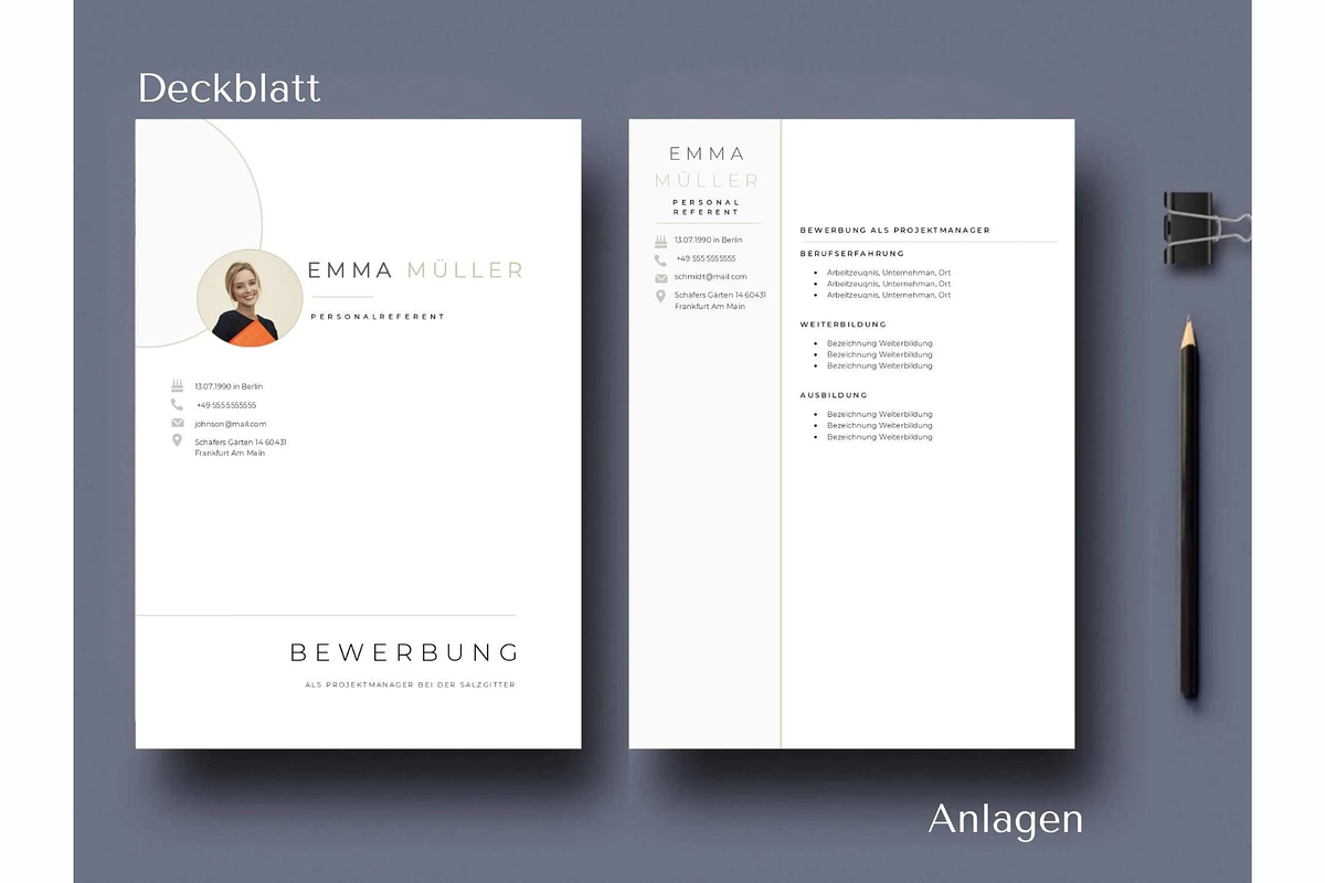 Bewerbungsvorlagen, Lebenslauf, a Resume Template by Climbwithelevator (Photo 5 of 10)