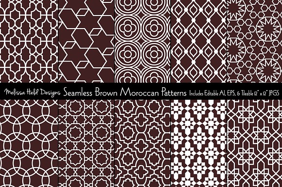 Seamless Brown Moroccan Patterns preview 6
