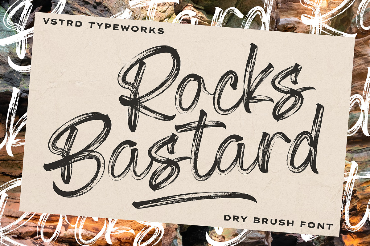 Rocks Bastard - Dry Brush Font, a Handwritten Font by VASTARD STUDIO (Photo 1 of 9)