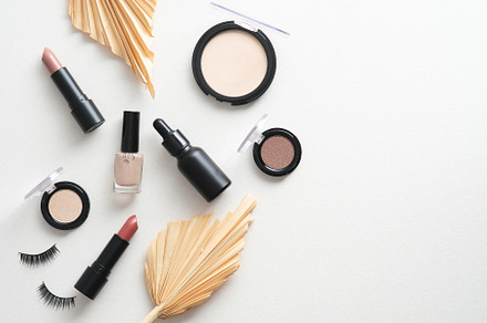 Make-up cosmetics with dried leaves, a Beauty & Fashion Photo by photoguns