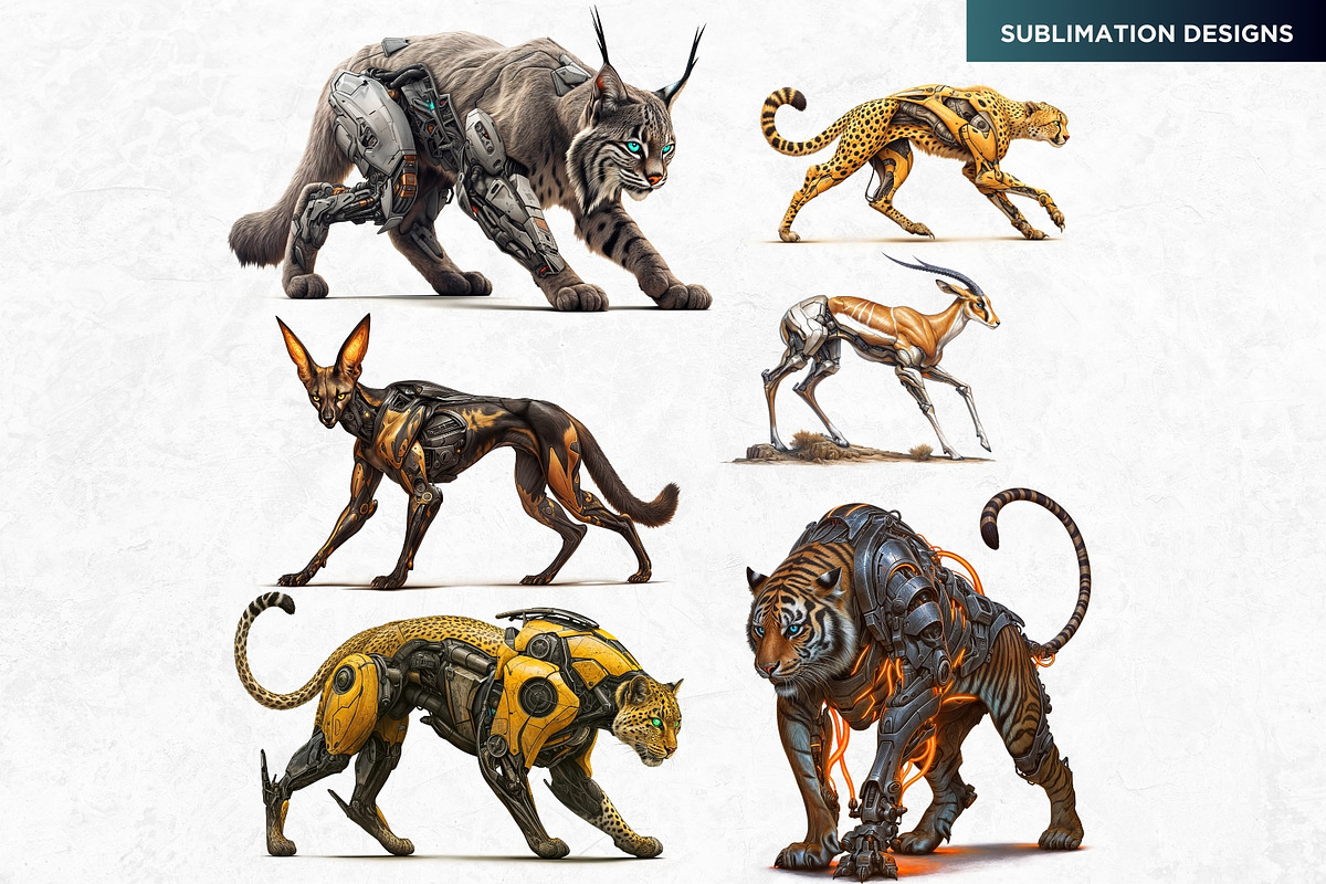 Cybernetic Animals Clipart Set, an Animal Illustration by ThatsDesignArt (Photo 10 of 10)