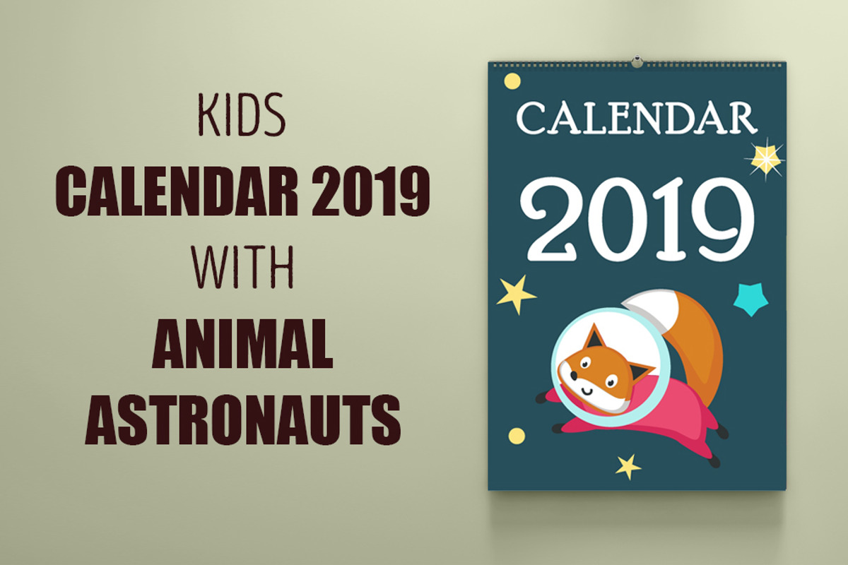 Space calendar animal austronauts, a Stationery Template by SiberianArt (Photo 1 of 8)