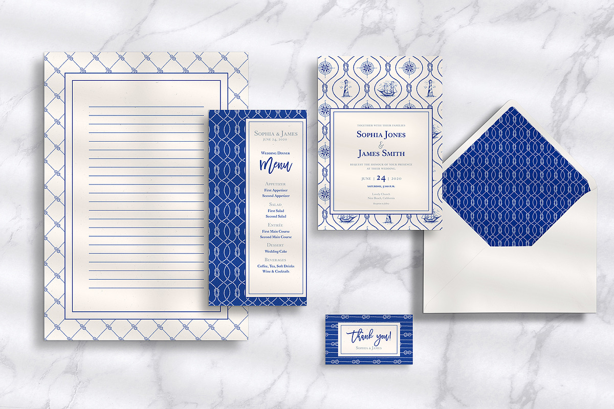 Vintage Nautical Pattern Bundle, a Pattern Graphic by PATTERNS etc. (Photo 2 of 7)