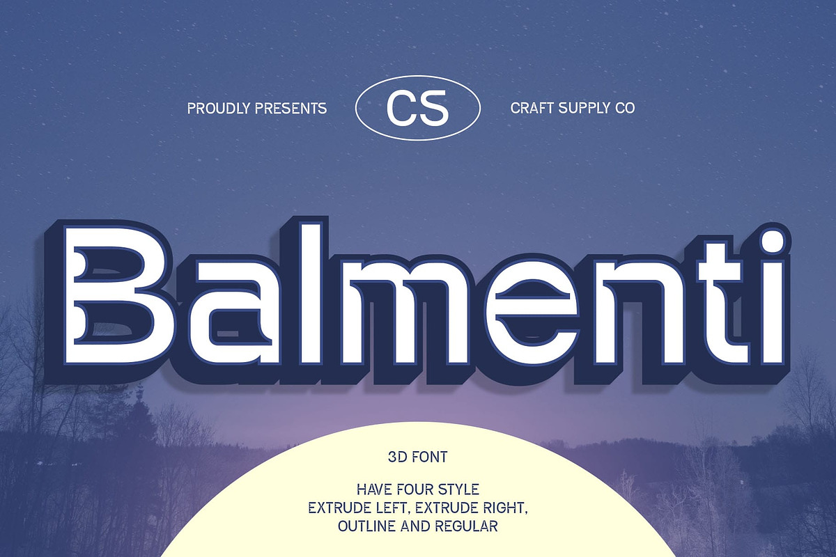 CS Balmenti 3D, a Sans Serif Font by Craft Supply Co. (Photo 1 of 8)