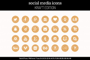 Social media icons kraft