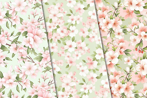 Cherry Blossoms Seamless Patterns