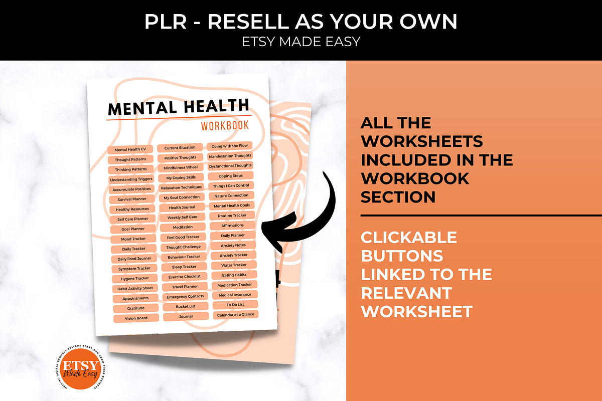 PLR Mental Health Digital Planner, a Templates & Theme by Jennifer Magri Templates (Photo 5 of 9)