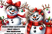 Funny Christmas snowman, a Seasonal Illustration by AnetArtStore (Thumbnail 4 of 7)