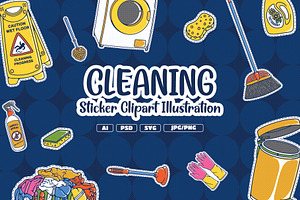 Cleaning Clipart Illustration, an Object Illustration by Decoconio Design