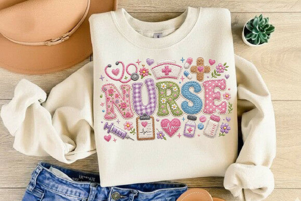 Nurse Life Png, Patchwork Cute Nurse, an Illustration by DreamCafeArt (Photo 4 of 5)