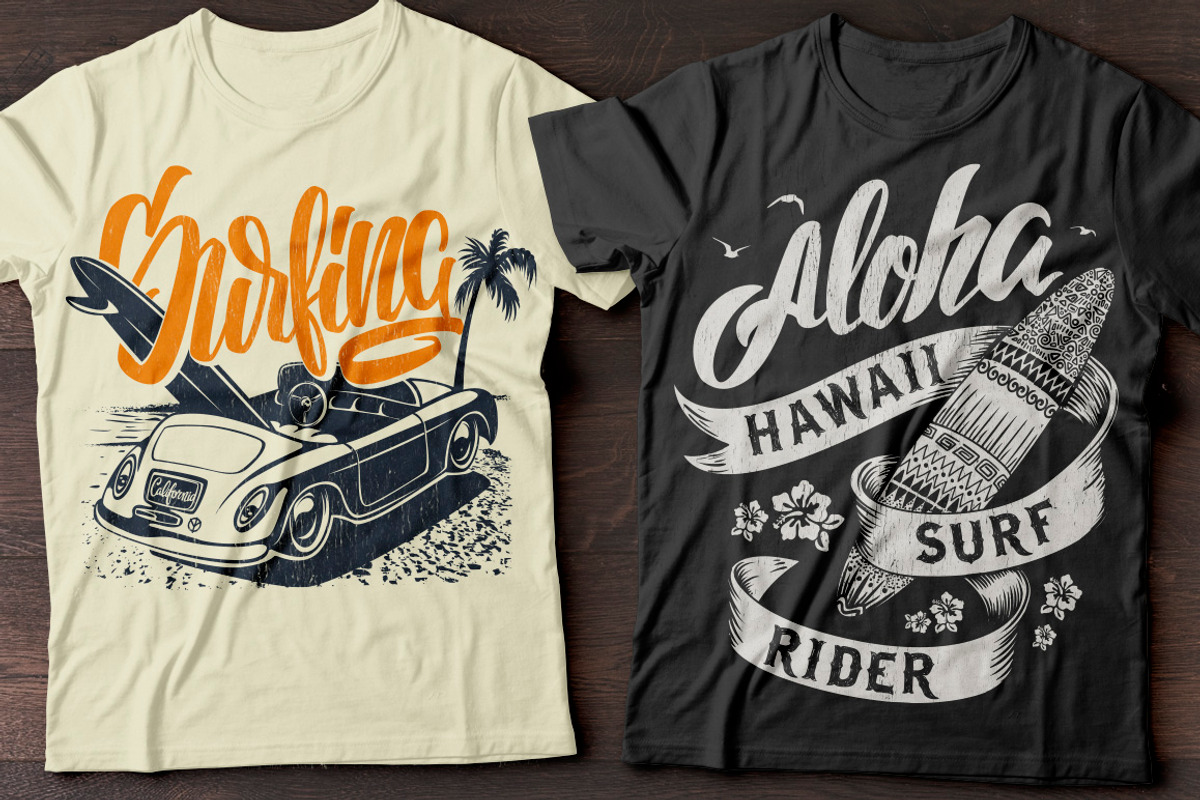 Summer surf t-shirt print, an Illustration by Urbanshop (Photo 3 of 4)
