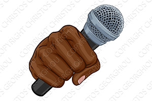 Microphone Fist Hand Comic Book Pop, an Illustration by Christos Georghiou