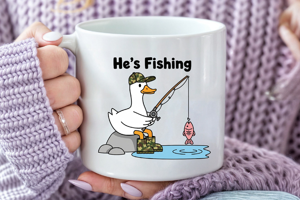 Funny Goose Fishing Clipart, an Illustration by Craft Nest (Photo 5 of 6)