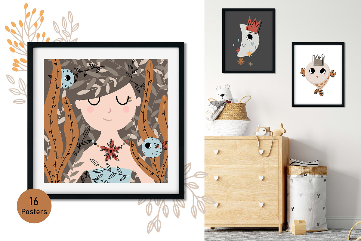 Mermaids baby illustrations, an Animal Illustration by OxanaTally (Photo 6 of 14)