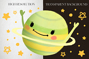Solar system. Cute Planets Clipart, a Decorative Illustration by LukaJreym (Thumbnail 9 of 12)