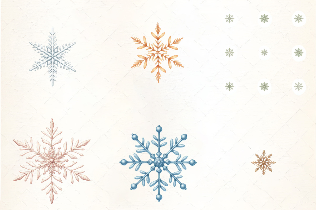 Holiday Snowflake Pattern Clipart, an Illustration by CrexoraLab (Photo 3 of 5)