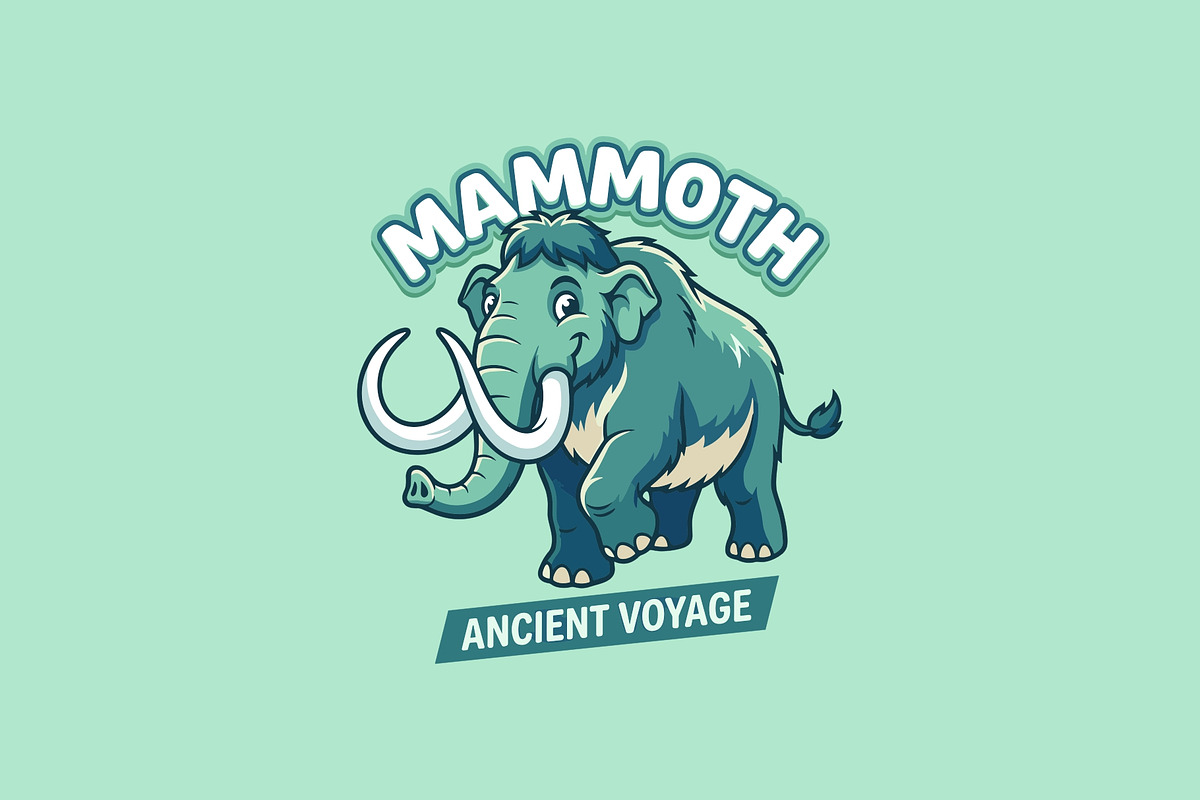 Mammoth Mascot Cartoon Logo, an Animal Illustration by Cekal_std (Photo 1 of 3)