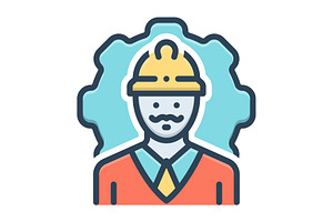 Worker laborer color icon, a Duotone Icon by Creative priyanka