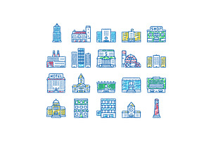 Building Architecture set Icons hand, an Object Illustration by pikepicture