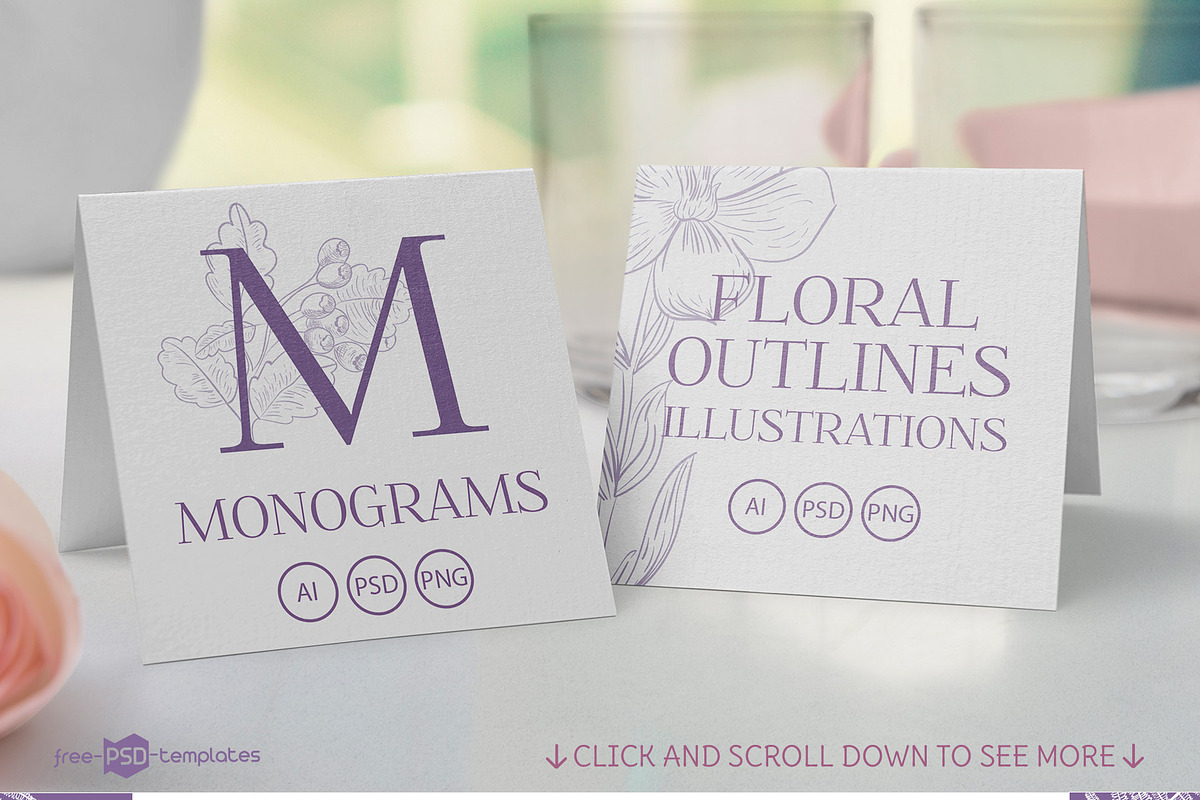 Floral Patterns and Monograms, a Pattern Graphic by Free-PSD-Templates (Photo 4 of 4)