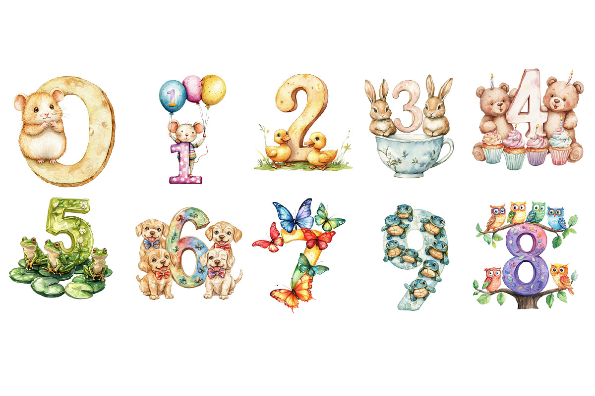 Cute Animal Alphabet Clipart Bundle, an Illustration by Designworld (Photo 4 of 6)