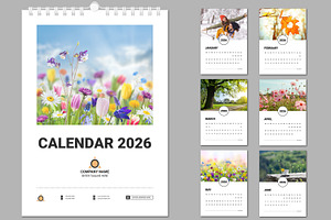 2026 Floral Wall Calendar Template, a Stationery Template by ContestDesign