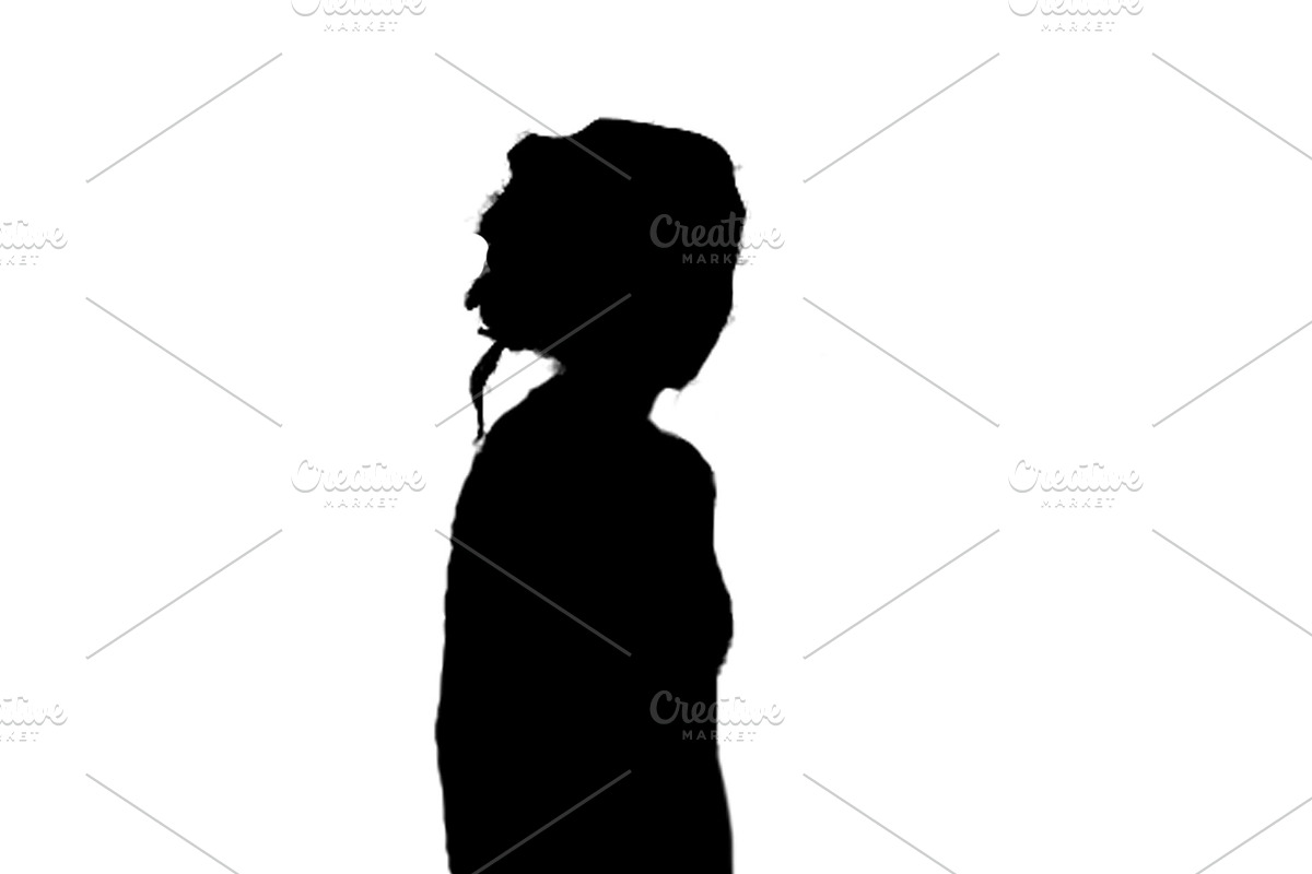Isolated silhouette of blonde mature woman with bag walking, a Person Illustration by DanFLCreativo