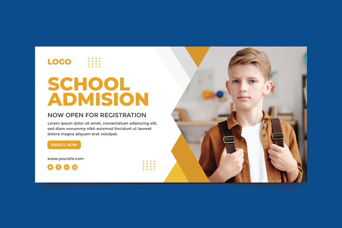 School Admission Banner Template, a Flyer Template by taieefbakshi (Photo 1 of 2)