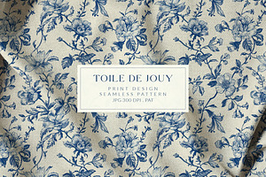 Toile De Jouy Vintage Floral Pattern, a Pattern Graphic by Olya Creative