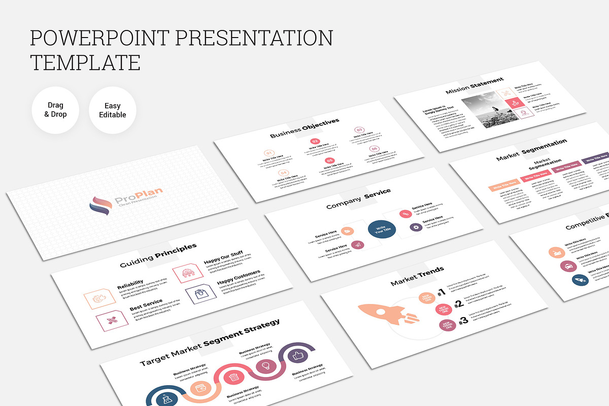 ProPlan Business PowerPoint Template, a Presentation Template by RsmBoutique2021 (Photo 1 of 6)