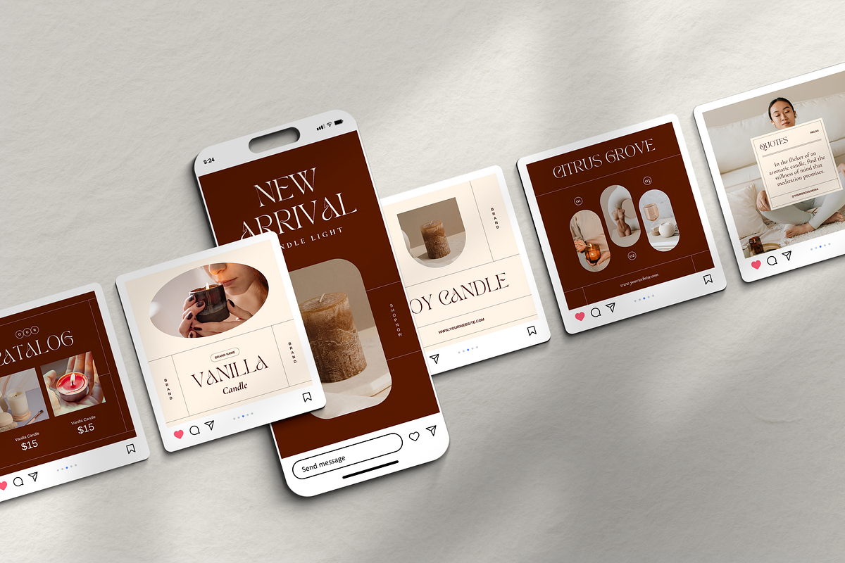 Instagram Template Candle for Canva, a Social Media Template by Branding Victory STD (Photo 4 of 10)