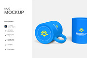 Bright Blue Ceramic Mug Mockup, a Product Mockup by graphypix (Thumbnail 2 of 4)