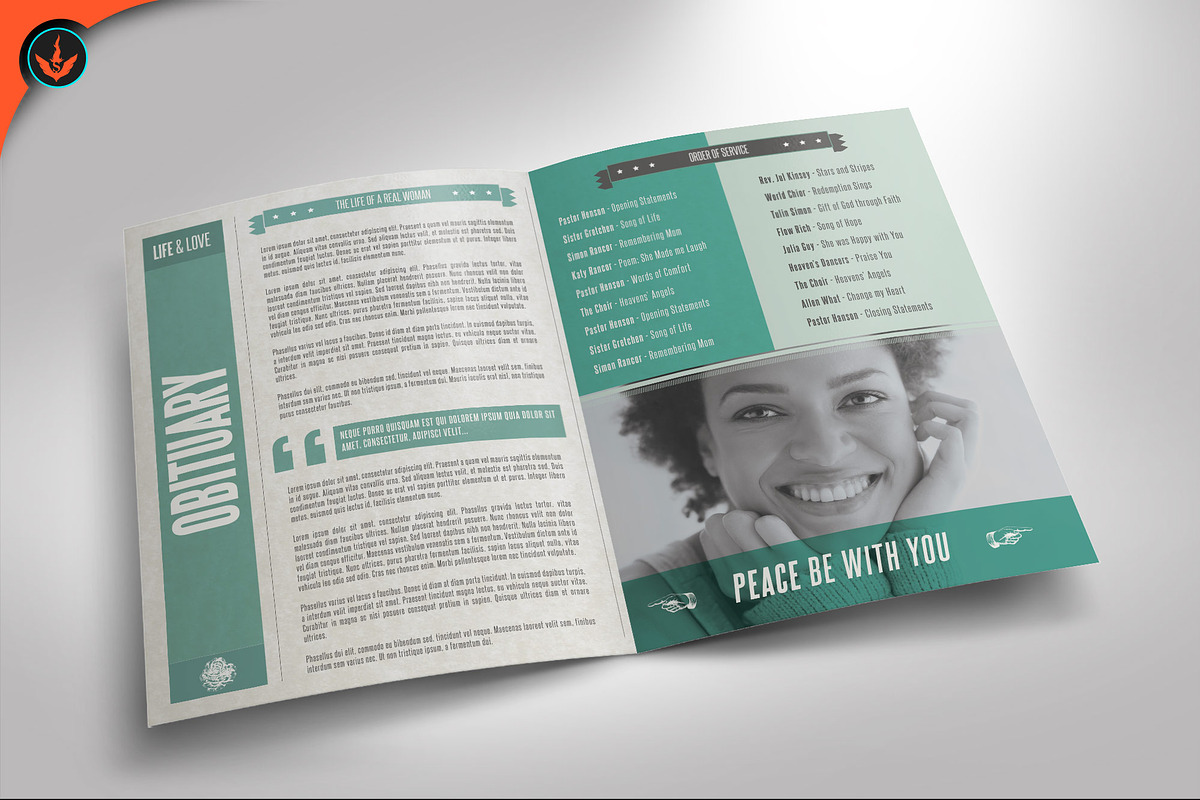 Funeral Program 13 Newspaper Theme, a Brochure Template by SeraphimChris (Photo 2 of 4)