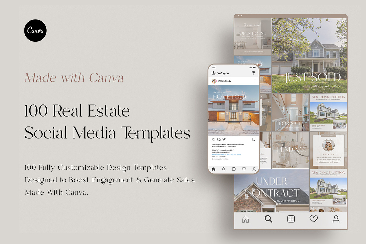 Real Estate Social Media Templates, a Social Media Template by Gebers Marketing & Design (Photo 1 of 8)