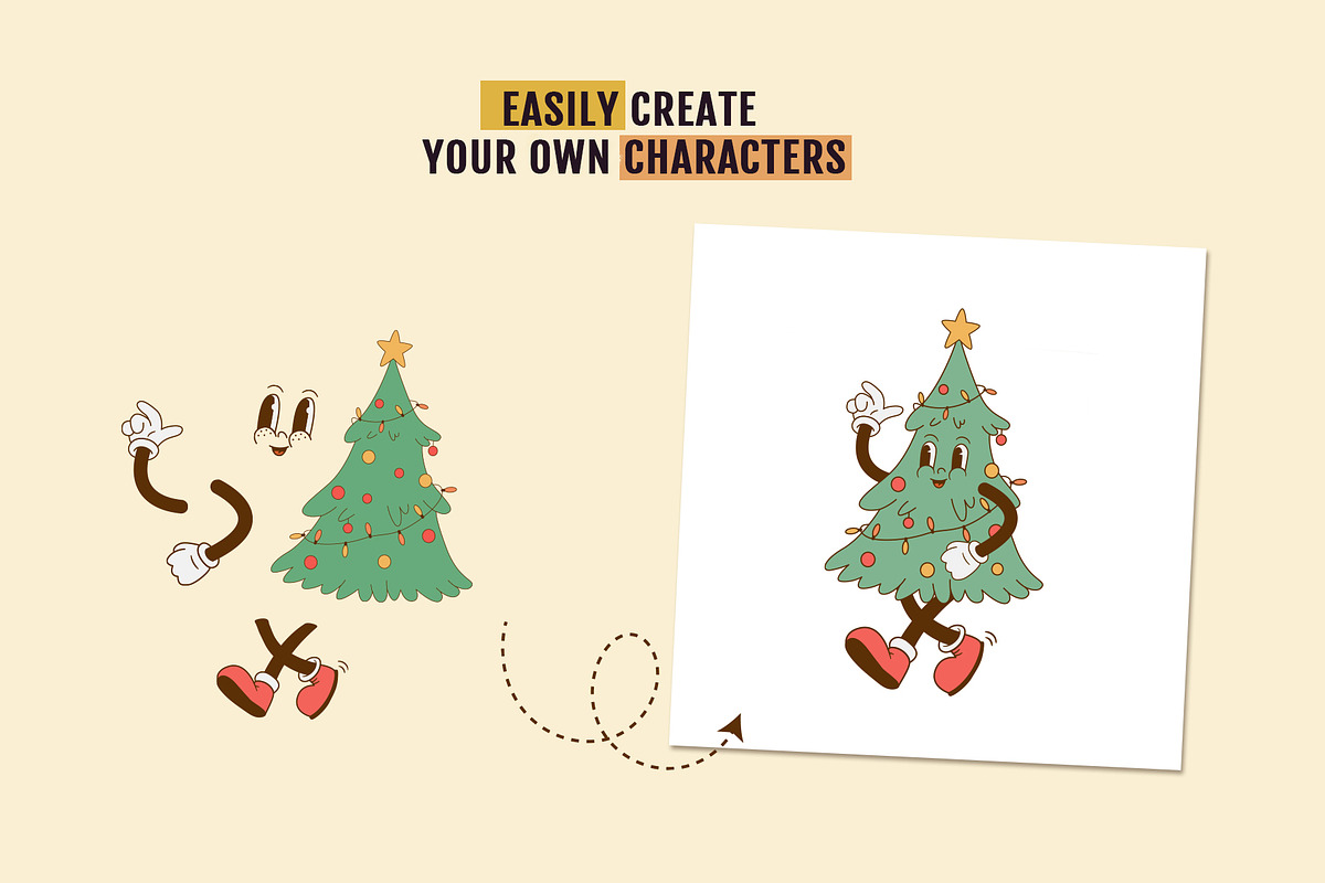 Retro Christmas Cartoon Characters, a Seasonal Illustration by Nadezhda Mikhailova (Photo 9 of 14)
