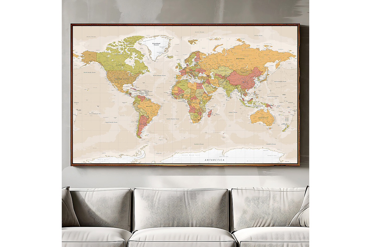 Vector World Map - Large&Detailed, a Decorative Illustration by PorcuPen Works (Photo 8 of 9)