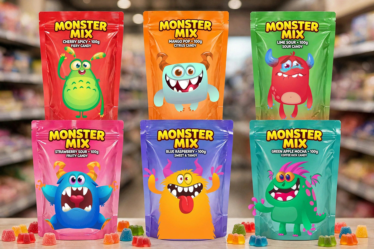 Gummy Grins - 6 Cute Monsters, a Decorative Illustration by D R A W K M A N (Photo 3 of 7)
