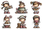 Christmas Candy Elf Clipart, an Illustration by DreamArtGraphic (Thumbnail 4 of 5)