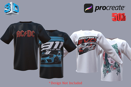 3D Model T-shirt for Procreate App, an Object 3D Model by Shorty Graphics Shop