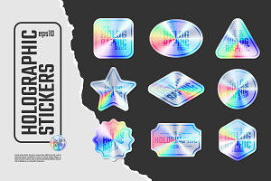 9 Vector Holographic Stickers