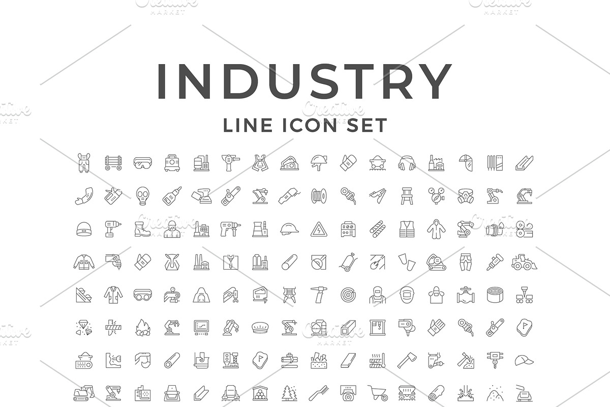 Set line icons of industry, an Outline Icon by motorama (Photo 1 of 2)