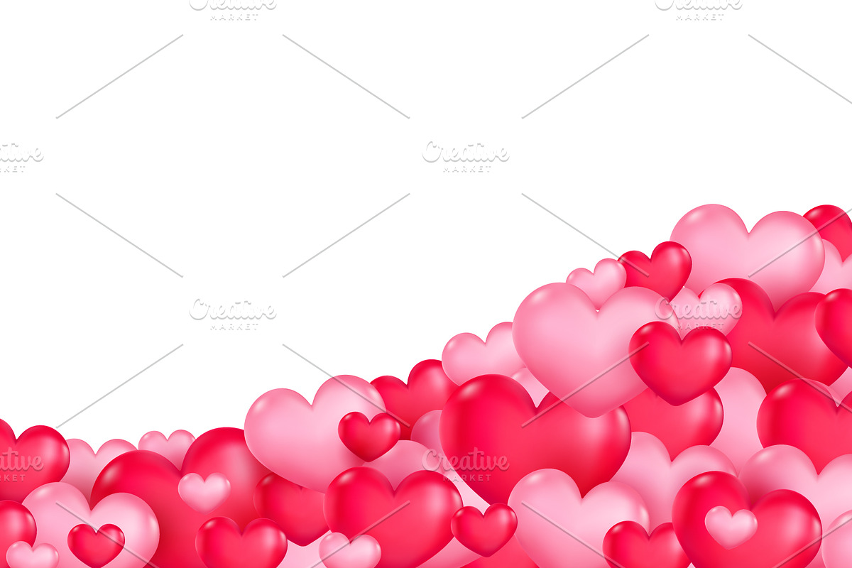 Red and pink hearts background, a Decorative Illustration by Yayasya (Photo 2 of 3)