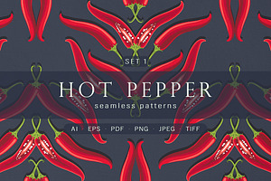 Hot pepper - Set 1, a Pattern Graphic by Yummy