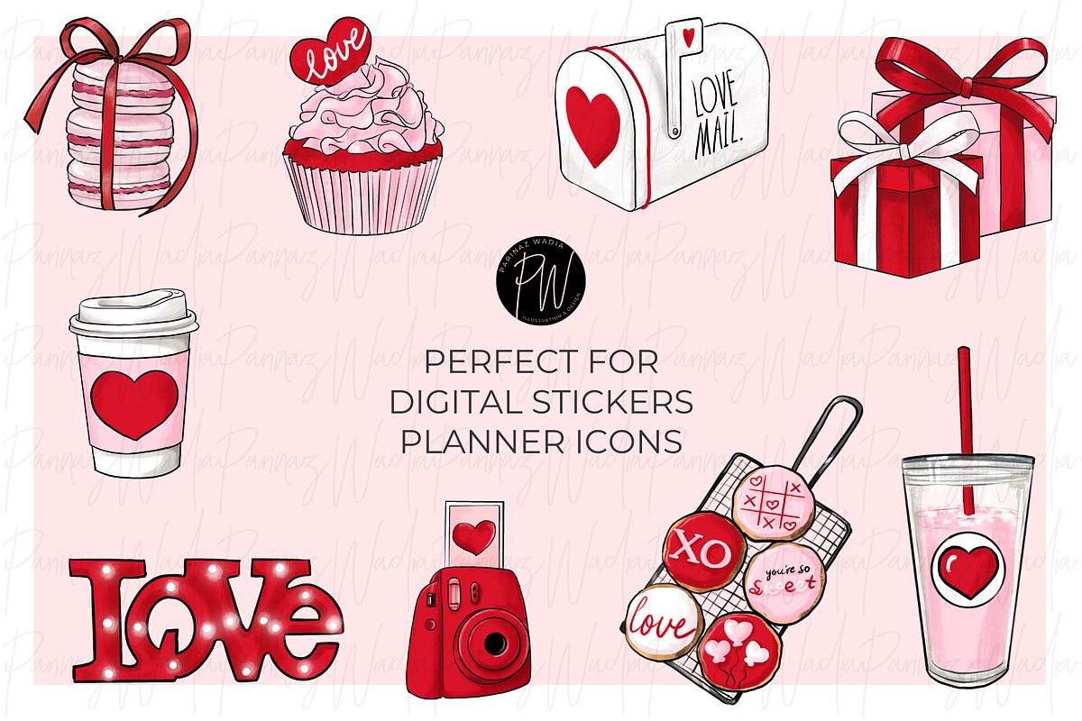 Valentine Clipart bundle png, a Person Illustration by Parinaz Wadia Design (Photo 10 of 10)