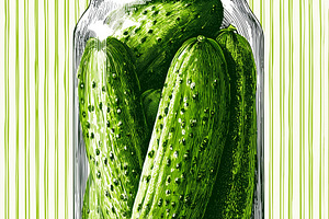 Pickled cucumbers in a glass jar, a Food & Drink Photo by MistyDay