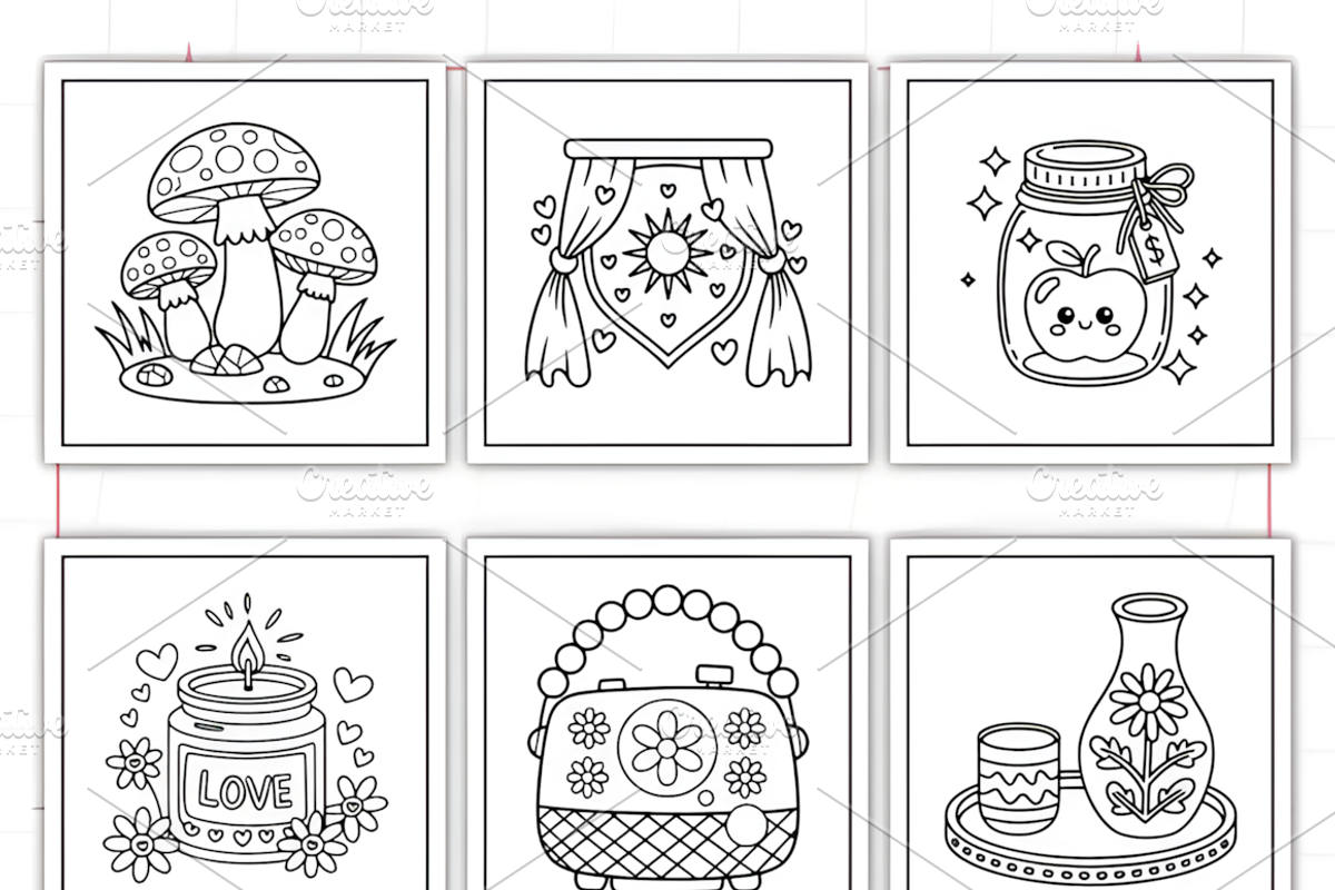 Cozy Vibes Bold & Easy Coloring Book, a Decorative Illustration by Ink Gallery (Photo 8 of 9)