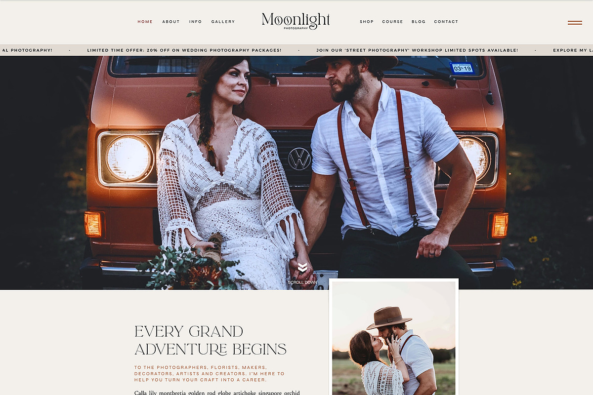 Wix Website Template - Photography, a Wix Template by Nes Design Co (Photo 19 of 19)
