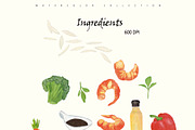 Fried Rice Watercolor Recipe Set, a Food Illustration by Sunshine Art (Thumbnail 6 of 13)