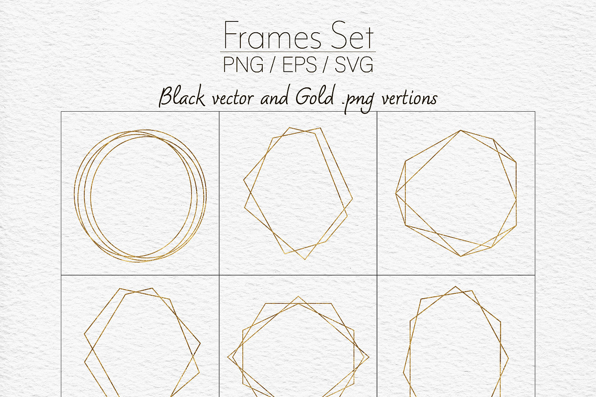 Gold geometric frames svg Clipart, an Object Graphic by DigitalArsiart (Photo 8 of 9)